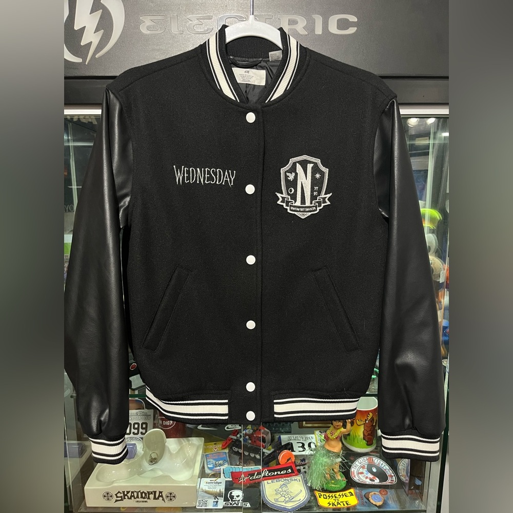 H&M Black and White Wednesday Varsity Jacket